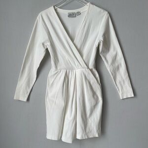 80s Wrap Top Shorts Romper White Knit Brass Plum Small